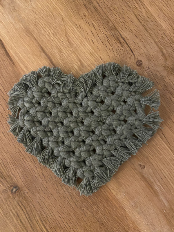Dessous de verres Coeur en macramé