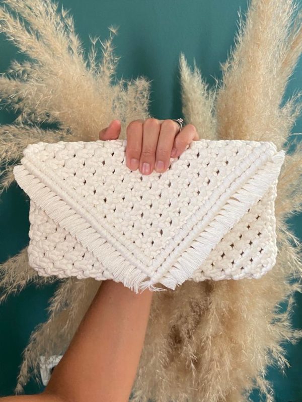 Pochette Giulia en macramé grand modèle
