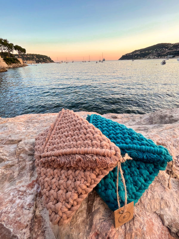Pochette Giulia en macramé grand modèle