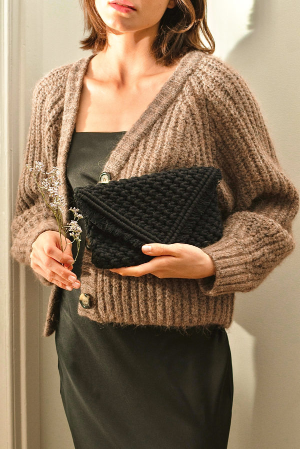 Pochette Giulia en macramé grand modèle