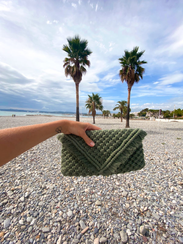 Pochette Giulia en macramé grand modèle