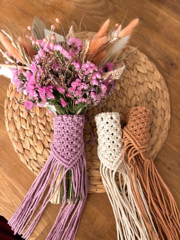 Tour de bouquet en macramé