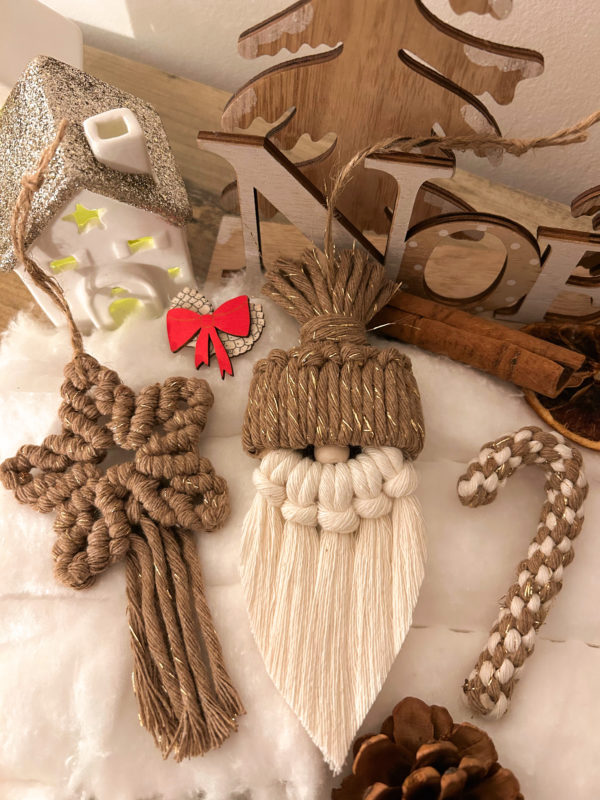 Lot de décorations de Noël en macramé