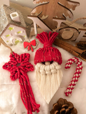 Lot de décorations de Noël en macramé
