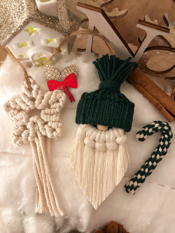 Lot de décorations de Noël en macramé