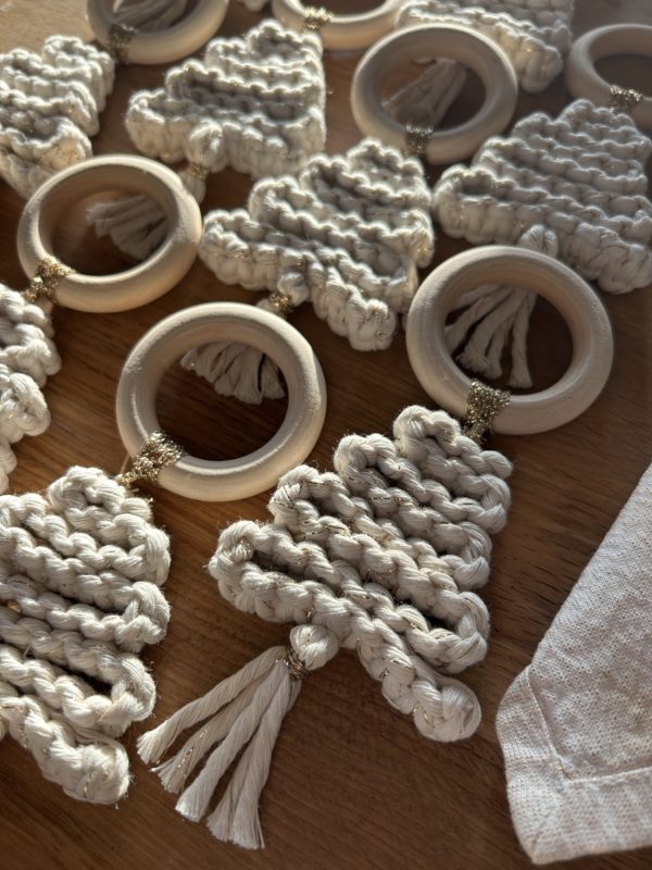 Ronds de serviette sapin en macramé