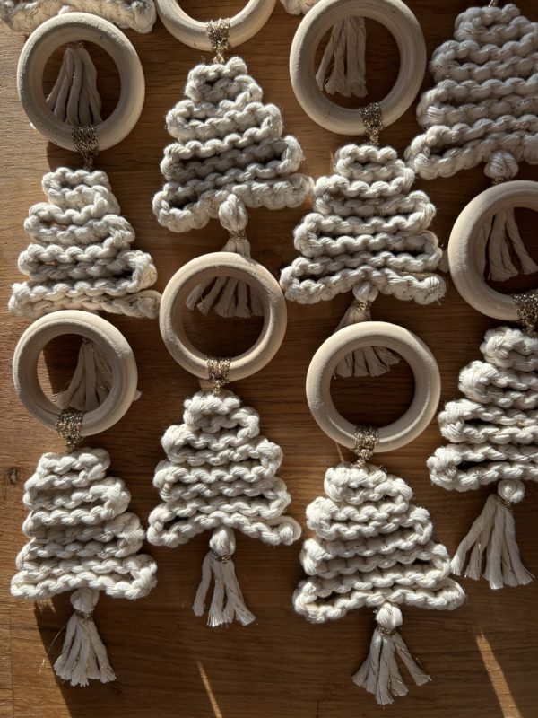 Ronds de serviette sapin en macramé