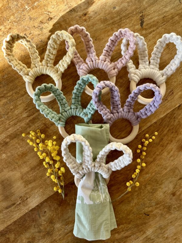 Ronds de serviette "Lapinou" en macramé