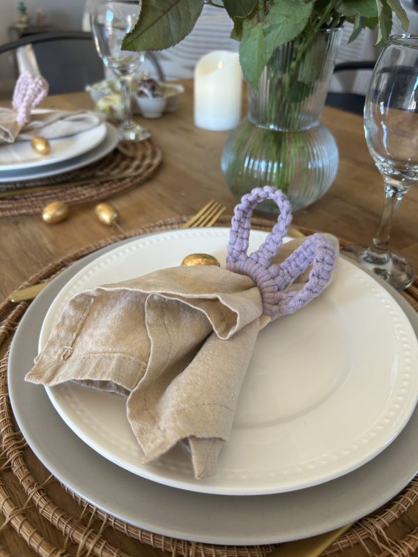 Ronds de serviette "Lapinou" en macramé