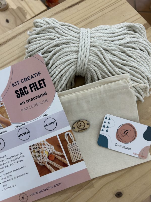 kit créatif sac filet en macramé