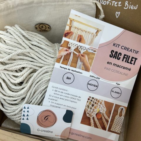 kit créatif sac filet en macramé