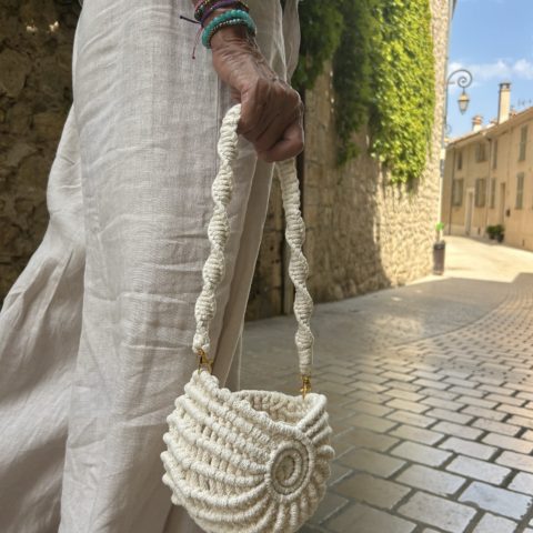 sac coquillage macramé