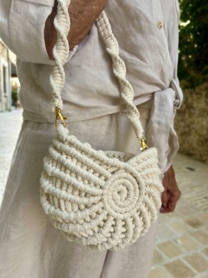 Sac coquillage en macramé