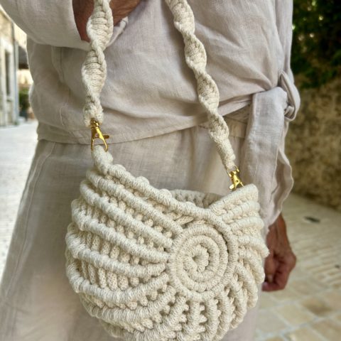 Sac coquillage en macramé